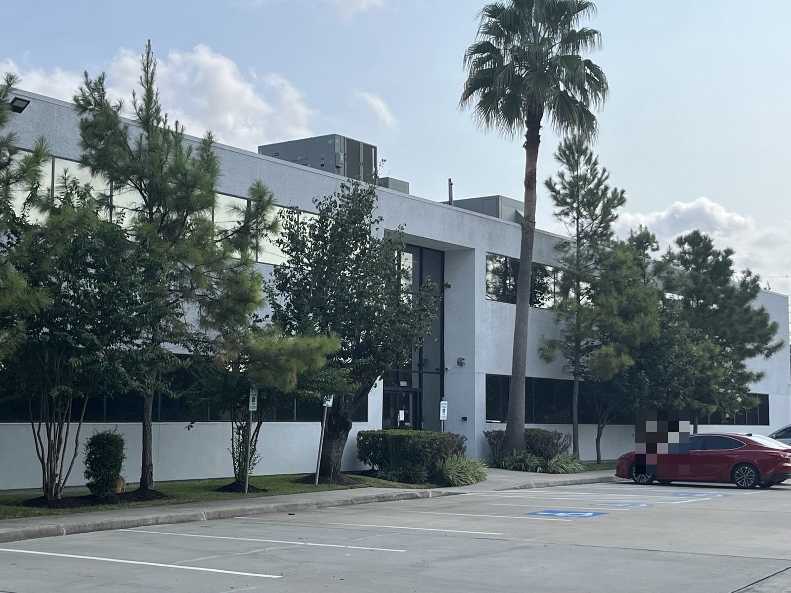 Free parking lot in front of the Auspicious Laboratory building, 3707 Westcenter Dr, Houston